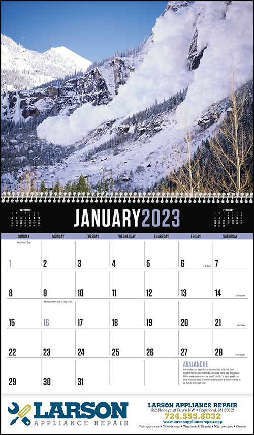 Forces of Nature Spiral Bound Wall Calendar for 2023